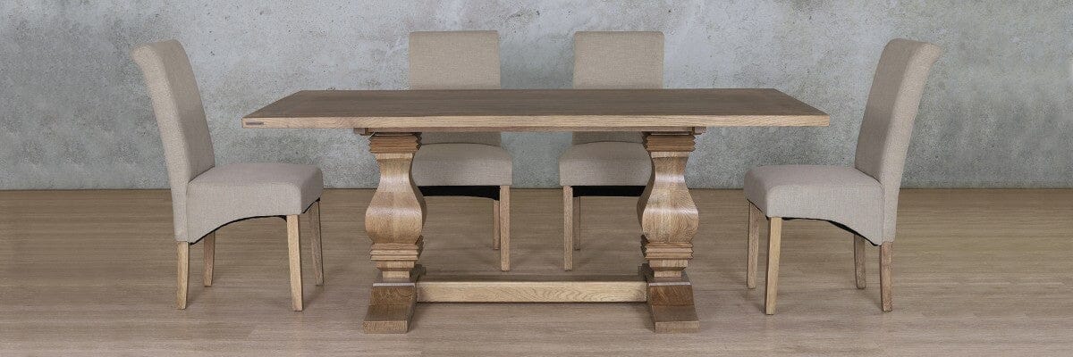 Belmont Wood Top & Windsor 6 Seater Dining Set Dining room set Leather Gallery