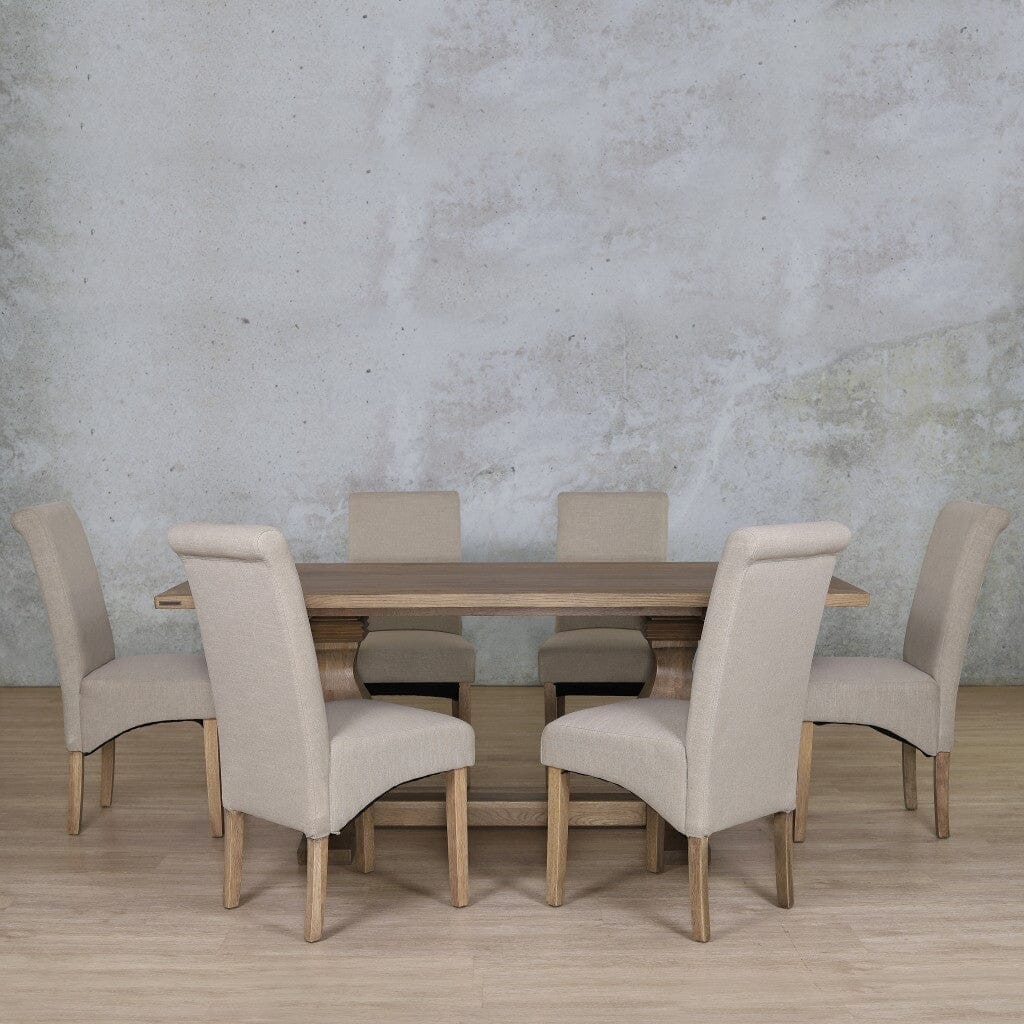 Belmont Wood Top & Windsor 6 Seater Dining Set Dining room set Leather Gallery  Antique Natural Oak
