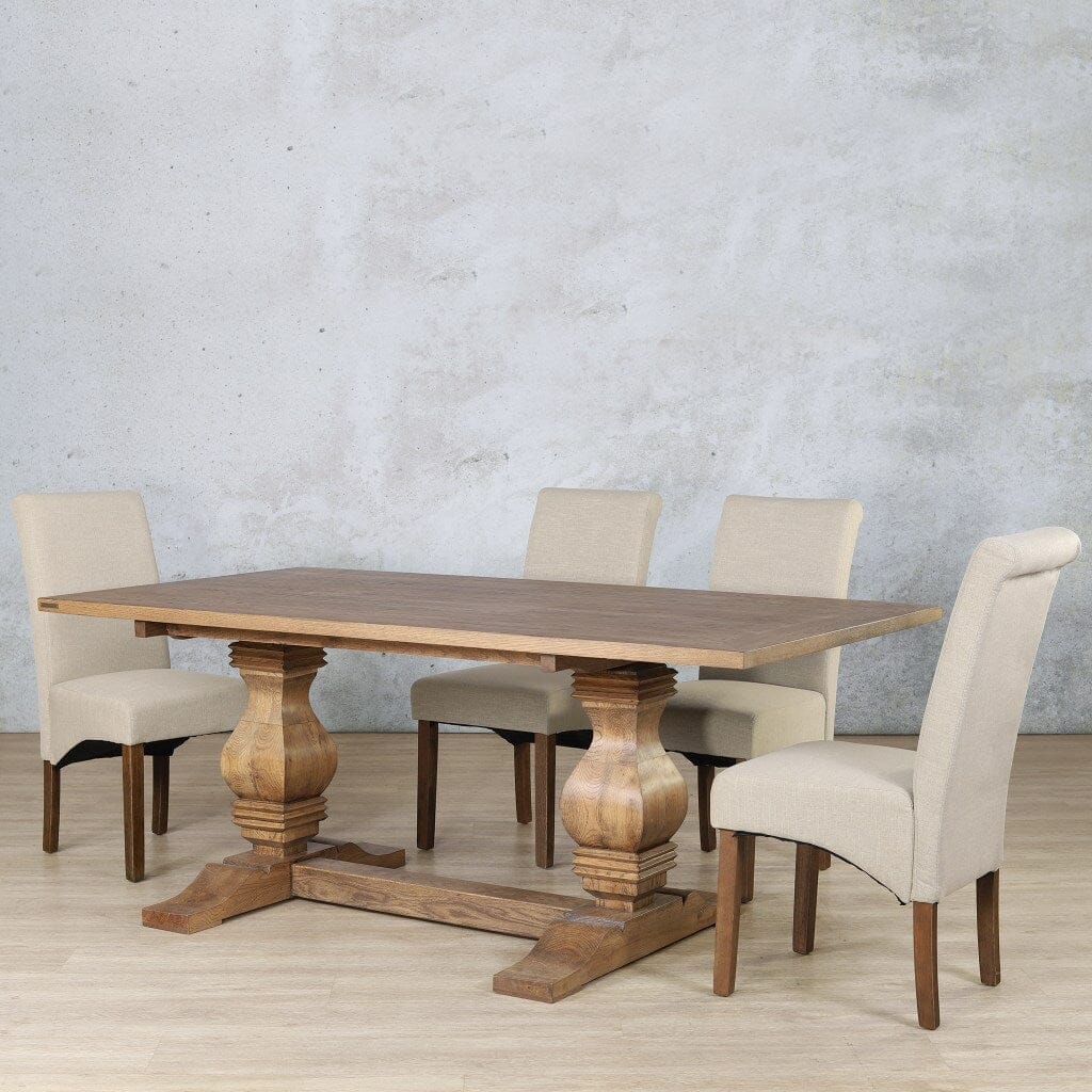 Belmont Wood Top & Windsor 6 Seater Dining Set Dining room set Leather Gallery  Antique Dark Oak