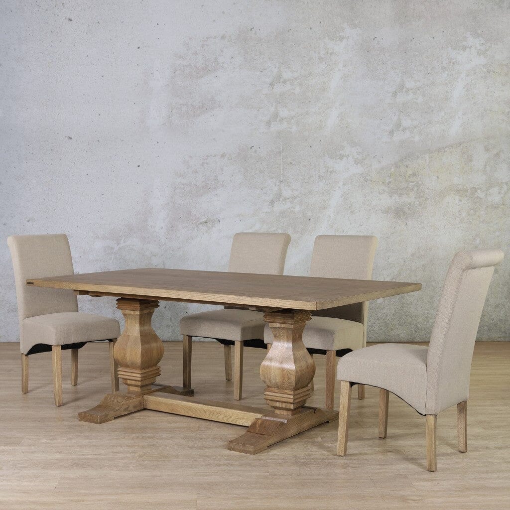 Belmont Wood Top & Windsor 6 Seater Dining Set Dining room set Leather Gallery  Antique Natural Oak