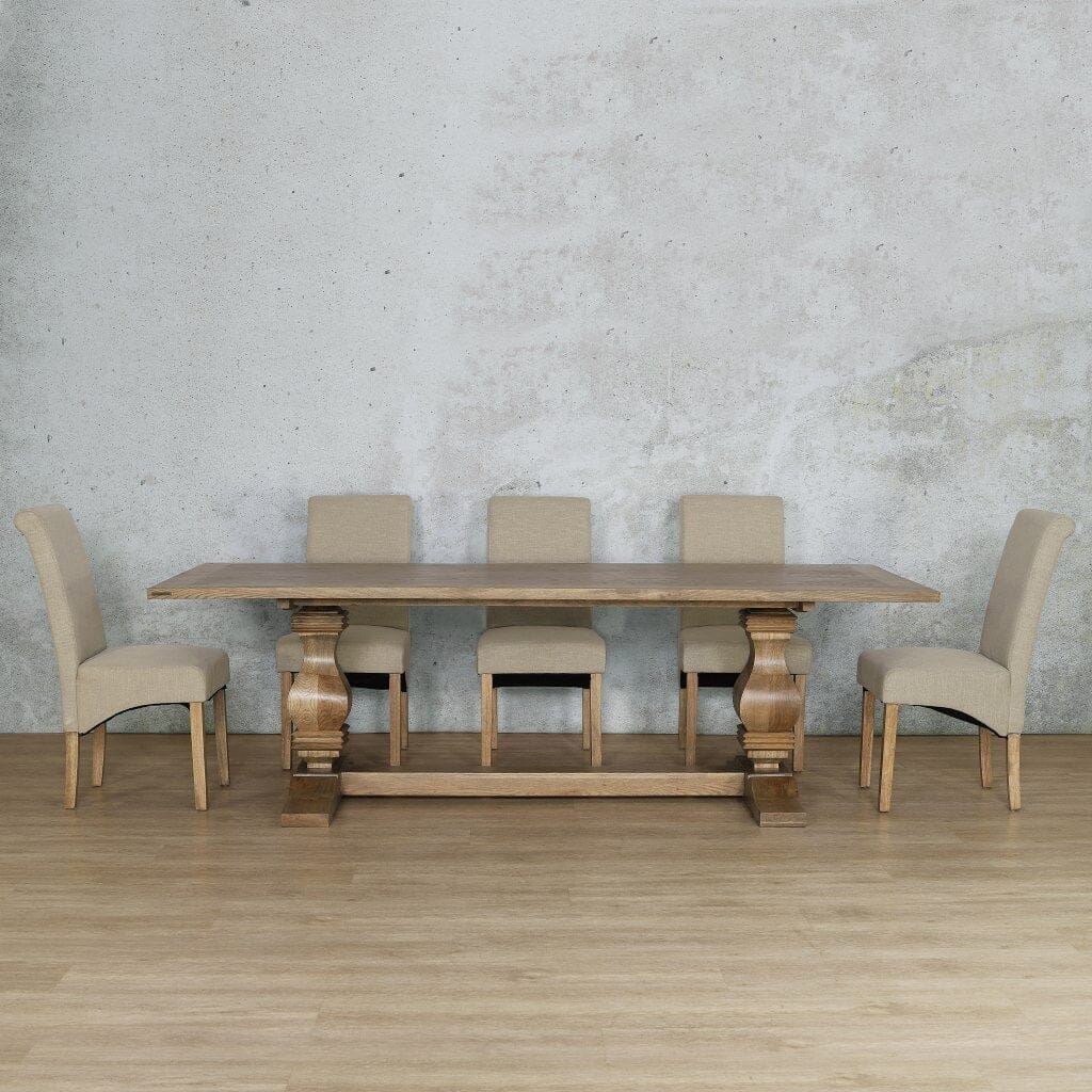 Belmont Wood Top & Windsor 8 Seater Dining Set Dining room set Leather Gallery Antique Natural Oak