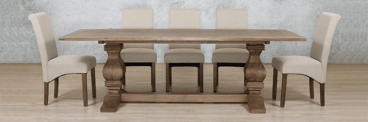 Belmont Wood Top & Windsor 8 Seater Dining Set Dining room set Leather Gallery