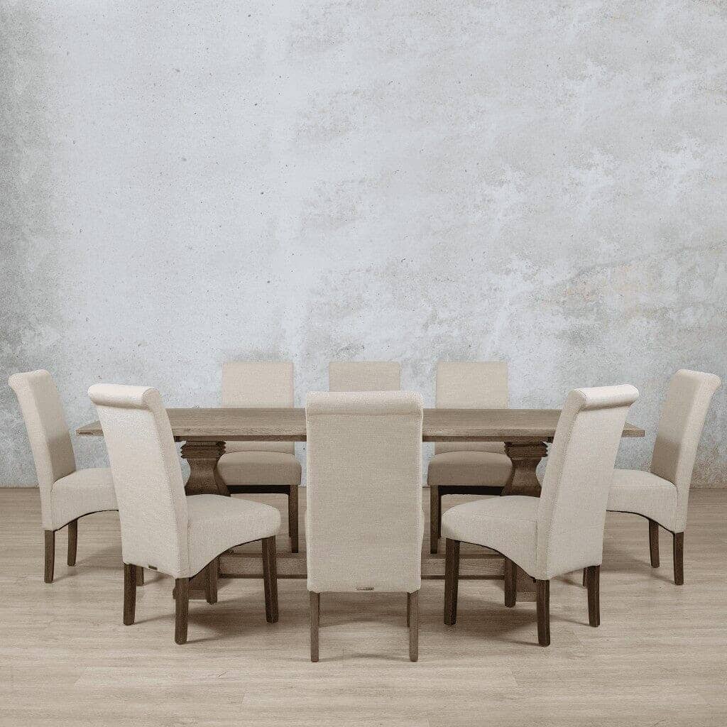 Belmont Wood Top & Windsor 8 Seater Dining Set Dining room set Leather Gallery