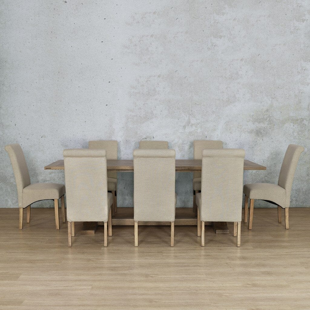 Belmont Wood Top & Windsor 8 Seater Dining Set Dining room set Leather Gallery  Antique Natural Oak