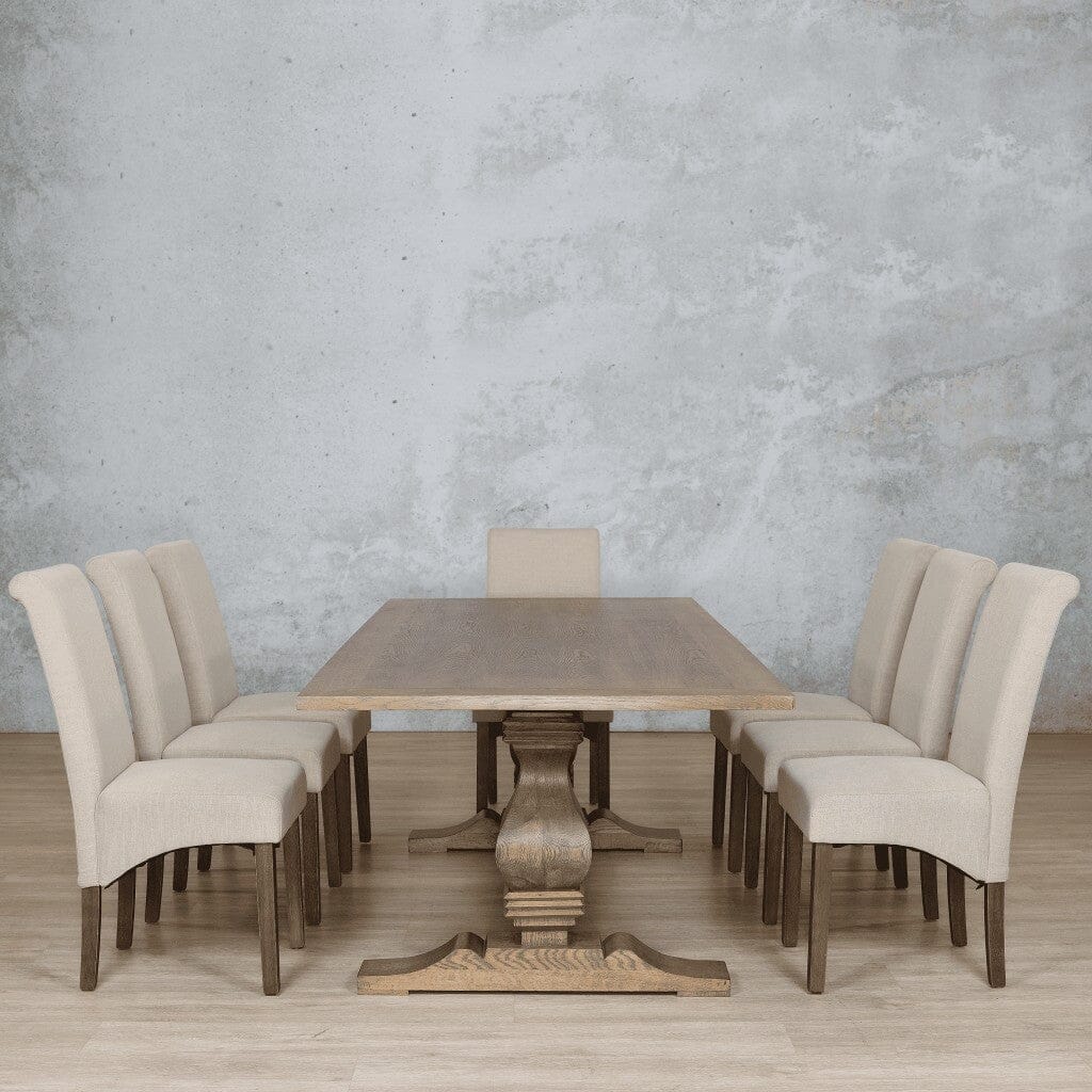 Belmont Wood Top & Windsor 8 Seater Dining Set Dining room set Leather Gallery  Antique Dark Oak