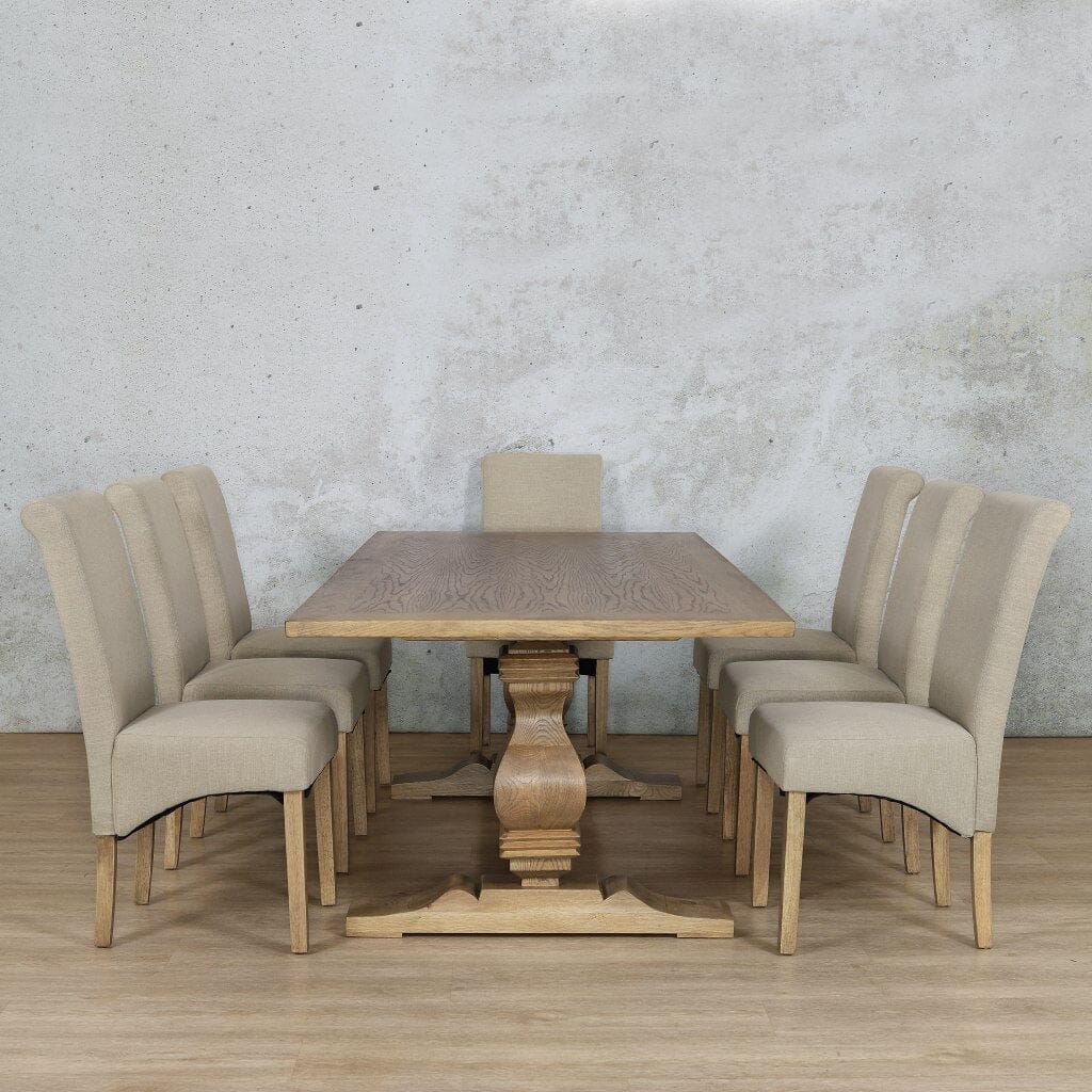 Belmont Wood Top & Windsor 8 Seater Dining Set Dining room set Leather Gallery  Antique Natural Oak