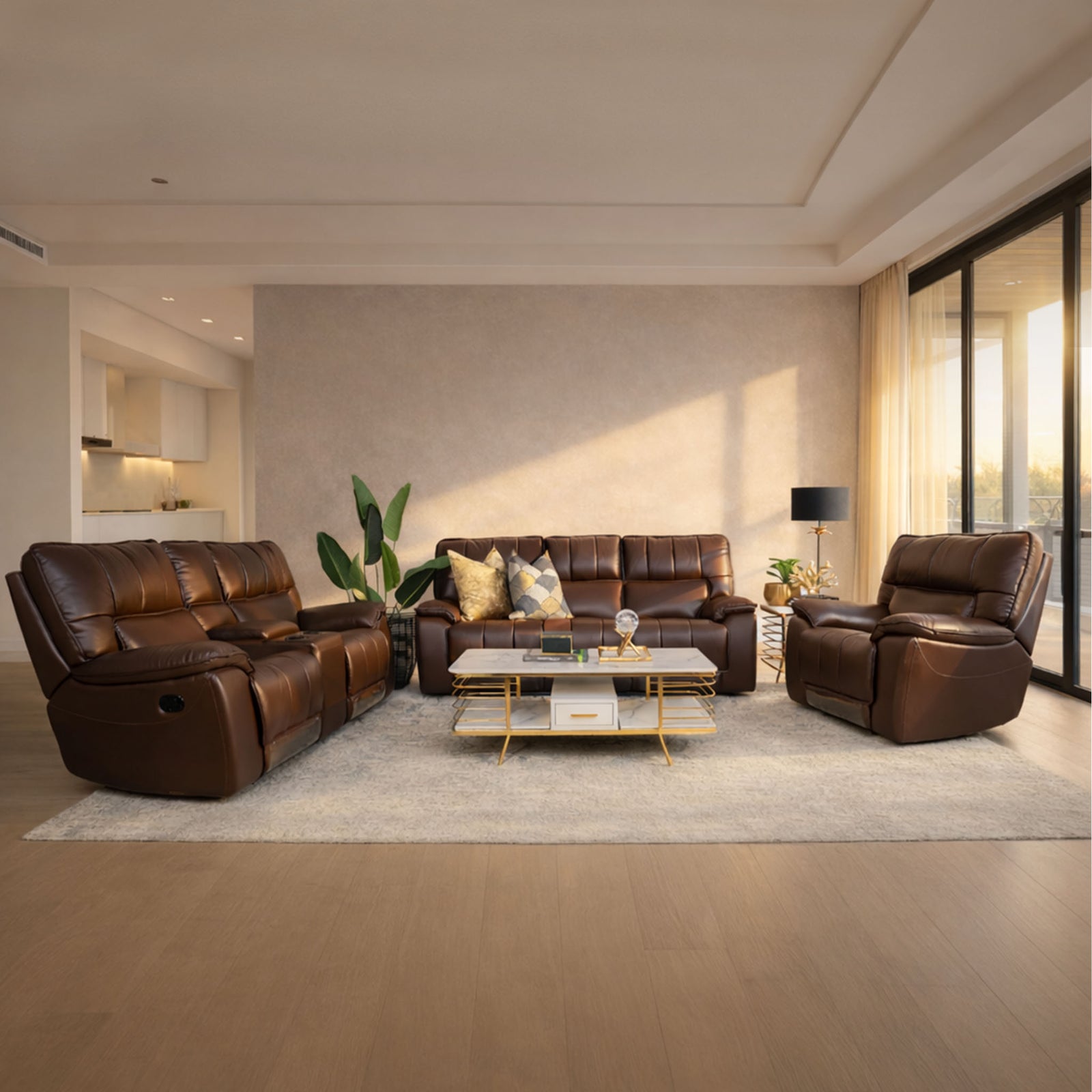Bentley 3+2+1 Leather Recliner Home Theatre Suite