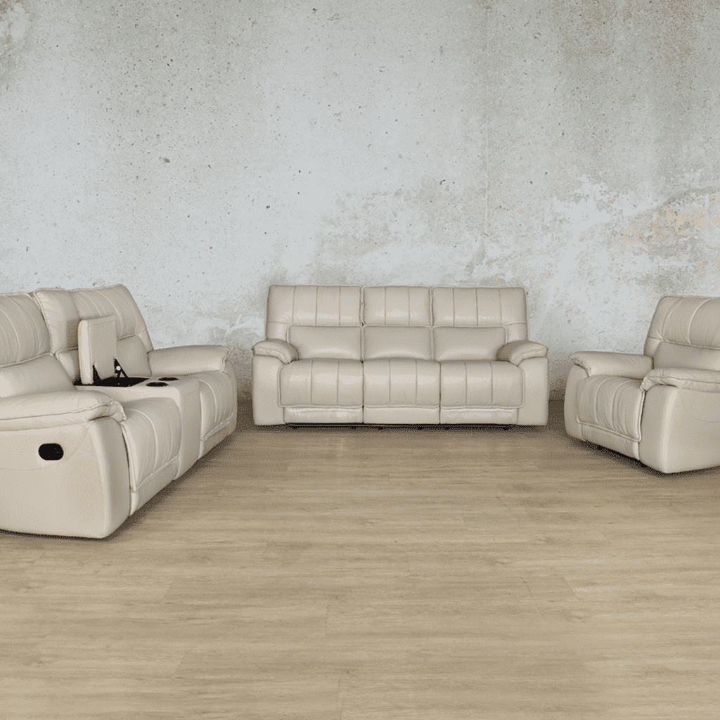 Bentley Home Theatre Suite 3 + 2 + 1 - Leather Recliner beige-g