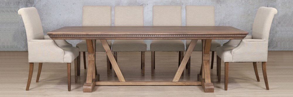 Berkeley Fluted Wood Top & Baron 10 Seater Dining Set Dining room set Leather Gallery