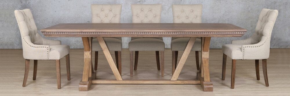 Berkeley Fluted Wood Top & Duchess 8 Seater Dining Set Dining room set Leather Gallery