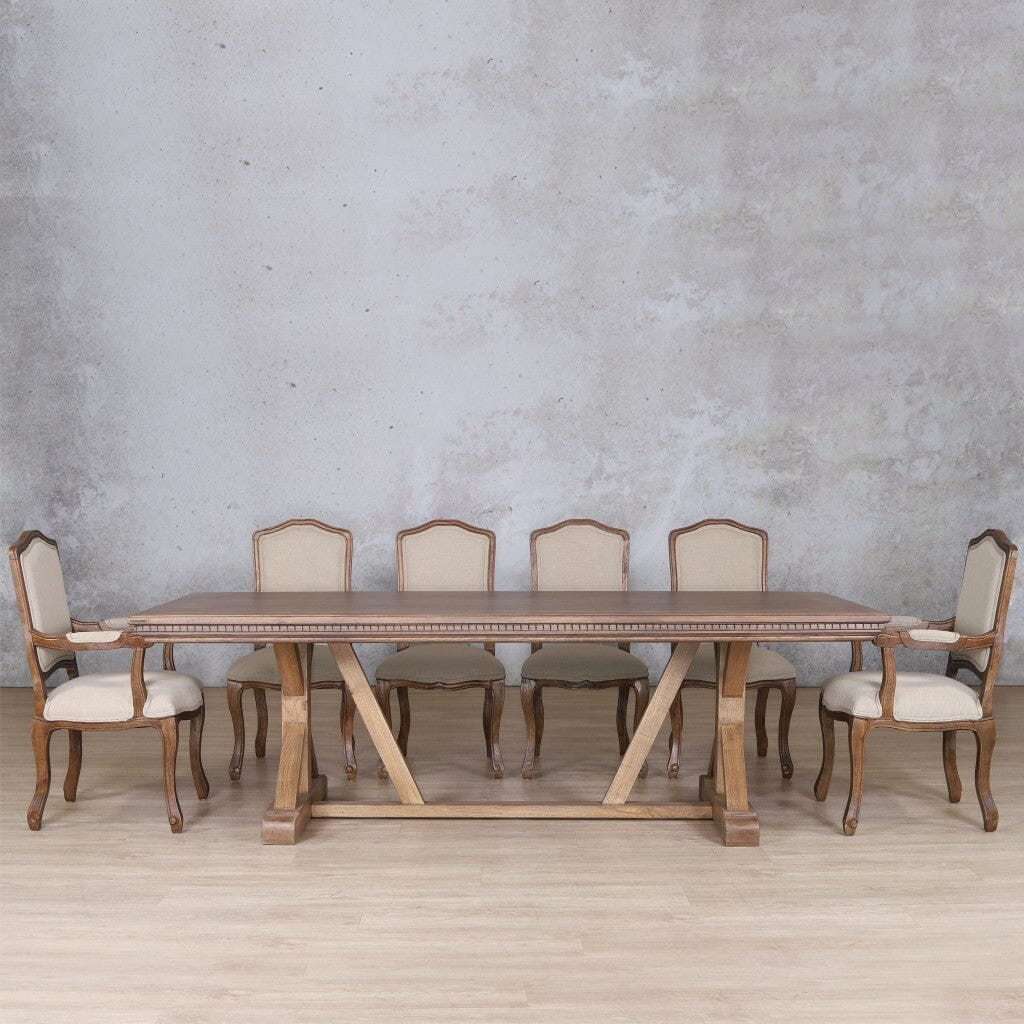 Berkeley Fluted Wood Top & Duke 10 Seater Dining Set Dining room set Leather Gallery Antique Dark Oak