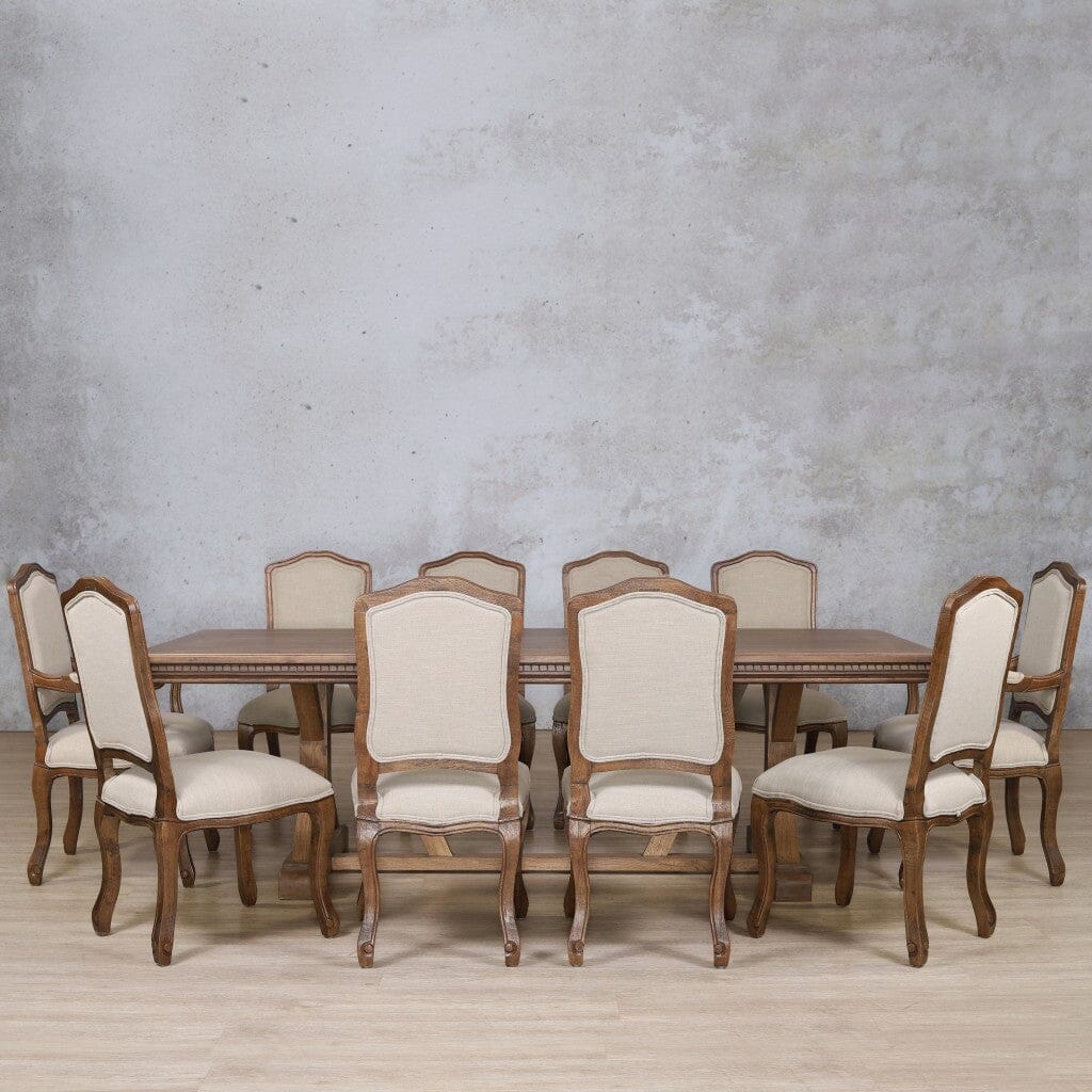 Berkeley Fluted Wood Top & Duke 10 Seater Dining Set Dining room set Leather Gallery  Antique Dark Oak
