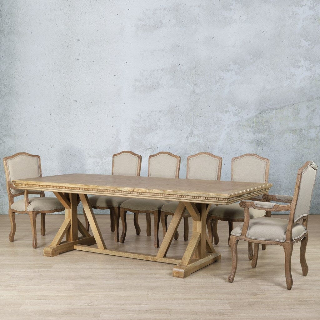 Berkeley Fluted Wood Top & Duke 10 Seater Dining Set Dining room set Leather Gallery  Antique Natural Oak