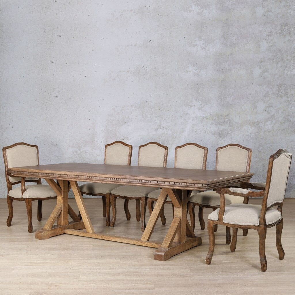 Berkeley Fluted Wood Top & Duke 10 Seater Dining Set Dining room set Leather Gallery  Antique Dark Oak