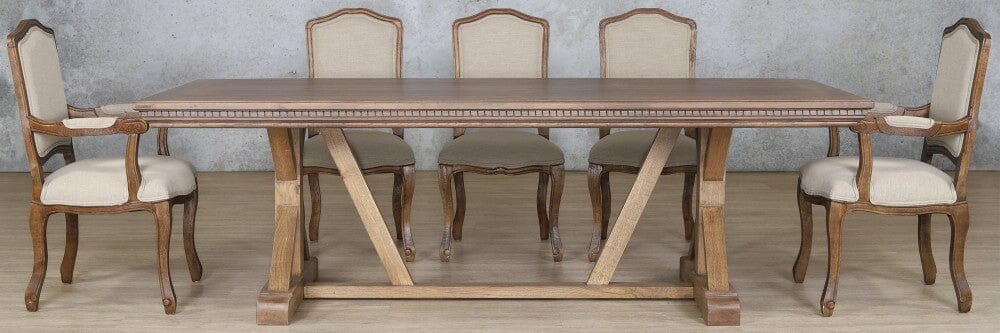 Berkeley Fluted Wood Top & Duke 8 Seater Dining Set Dining room set Leather Gallery