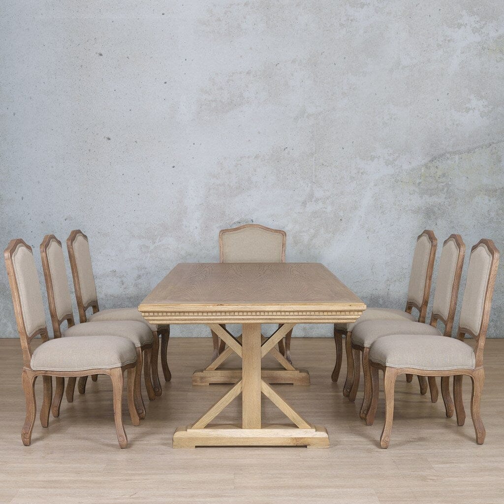 Berkeley Fluted Wood Top & Duke 8 Seater Dining Set Dining room set Leather Gallery  Antique Natural Oak
