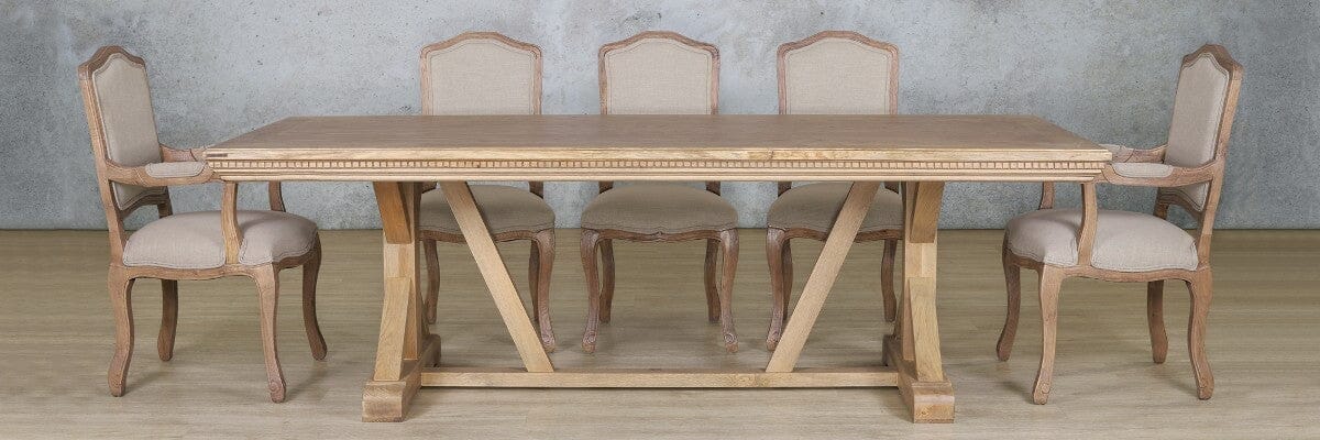 Berkeley Fluted Wood Top & Duke 8 Seater Dining Set Dining room set Leather Gallery