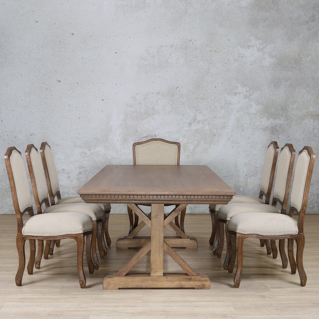 Berkeley Fluted Wood Top & Duke 8 Seater Dining Set Dining room set Leather Gallery  Antique Dark Oak