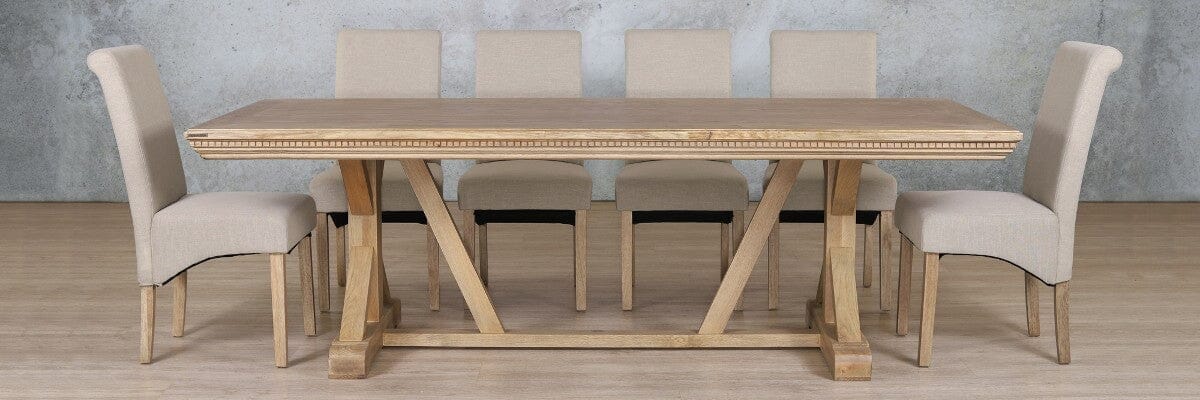 Berkeley Fluted Wood Top & Windsor 10 Seater Dining Set Dining room set Leather Gallery