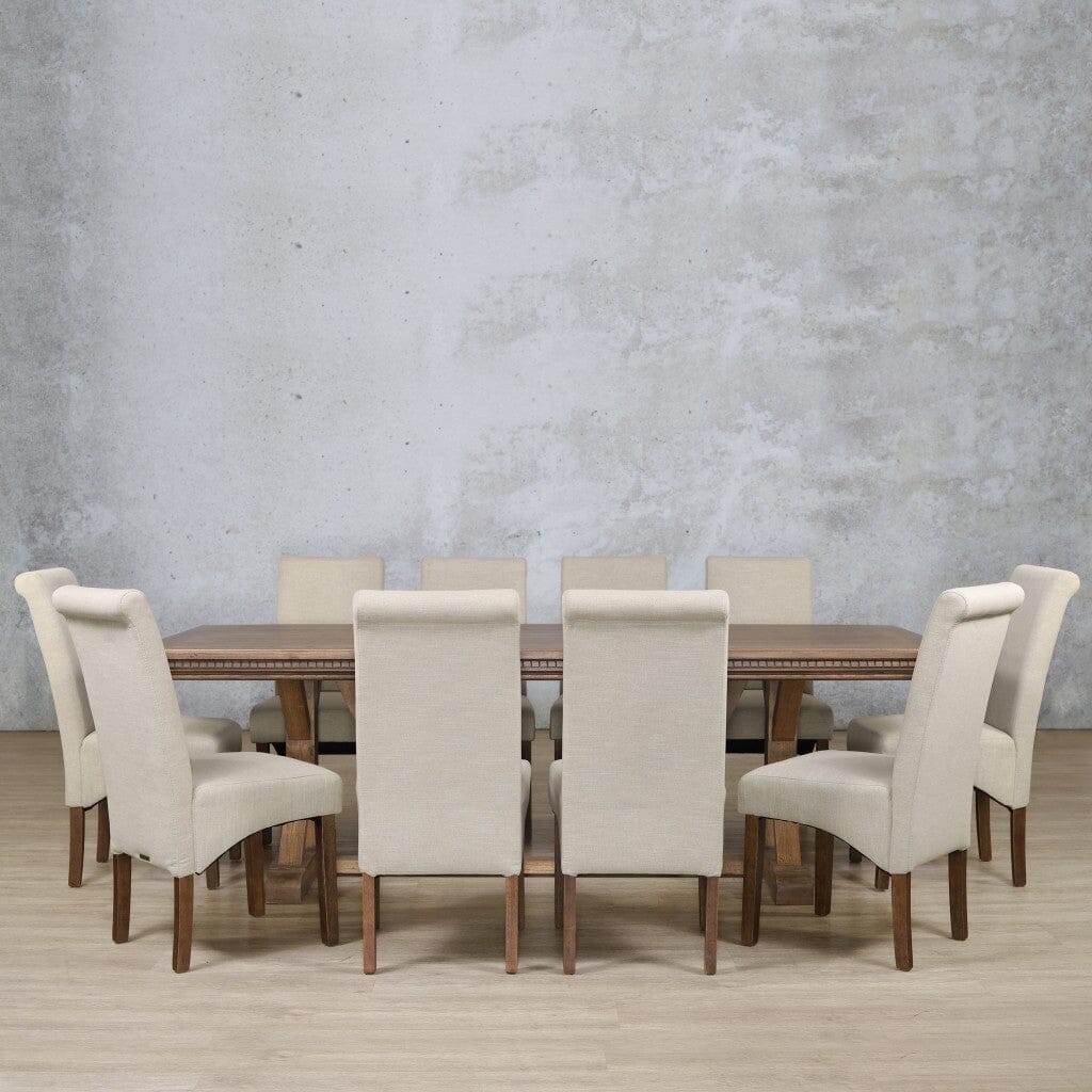 Berkeley Fluted Wood Top & Windsor 10 Seater Dining Set Dining room set Leather Gallery  Antique Dark Oak