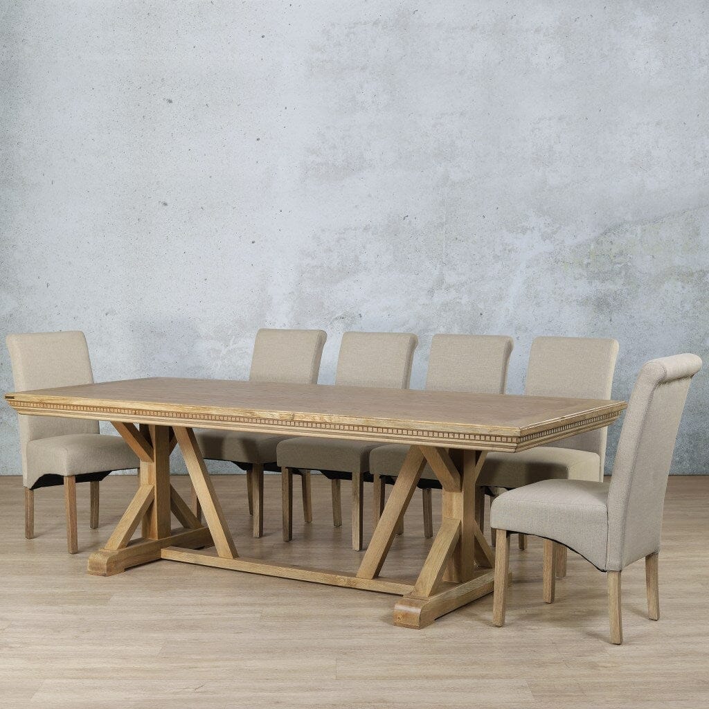 Berkeley Fluted Wood Top & Windsor 10 Seater Dining Set Dining room set Leather Gallery  Antique Natural Oak