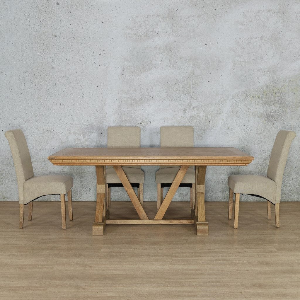Berkeley Fluted Wood Top & Windsor 6 Seater Dining Set Dining room set Leather Gallery Antique Natural Oak Fluted Wood