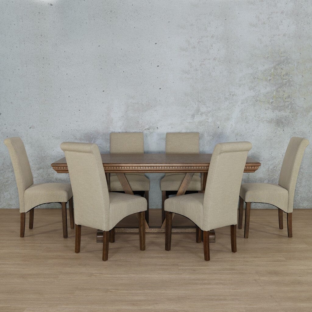 Berkeley Fluted Wood Top & Windsor 6 Seater Dining Set Dining room set Leather Gallery  Antique Dark Oak