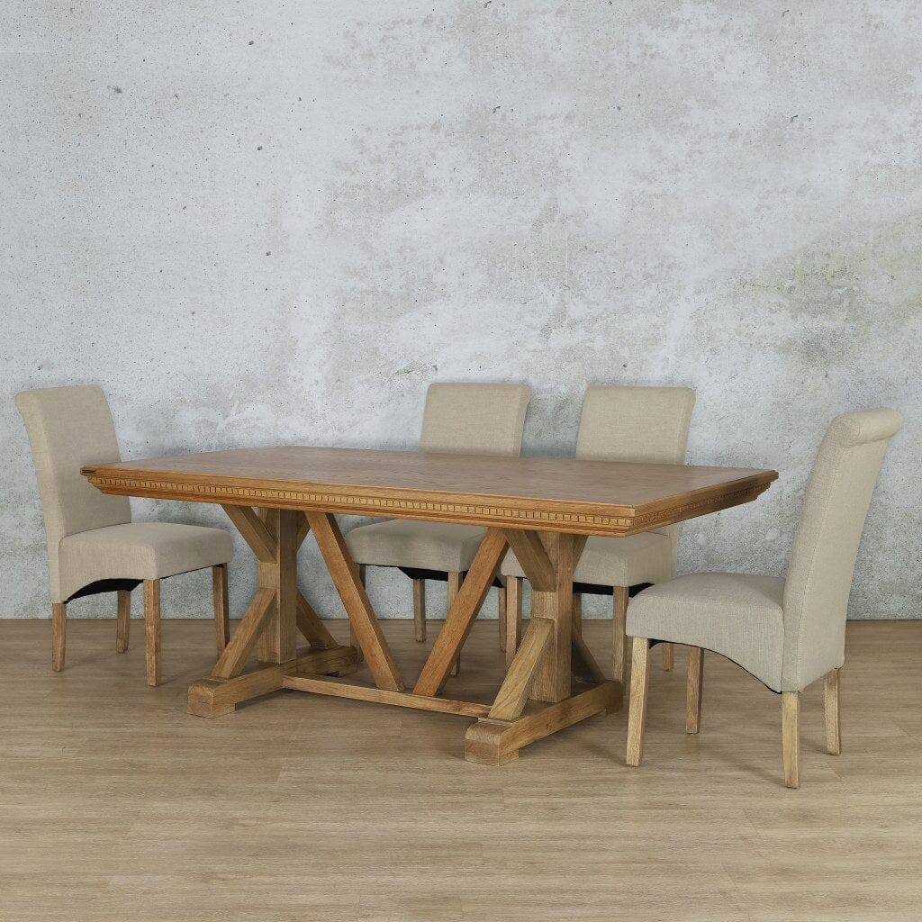 Berkeley Fluted Wood Top & Windsor 6 Seater Dining Set Dining room set Leather Gallery  Antique Natural Oak