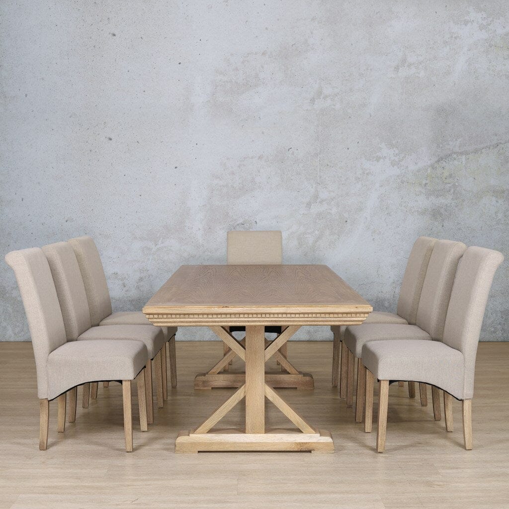 Berkeley Fluted Wood Top & Windsor 8 Seater Dining Set Dining room set Leather Gallery  Antique Natural Oak