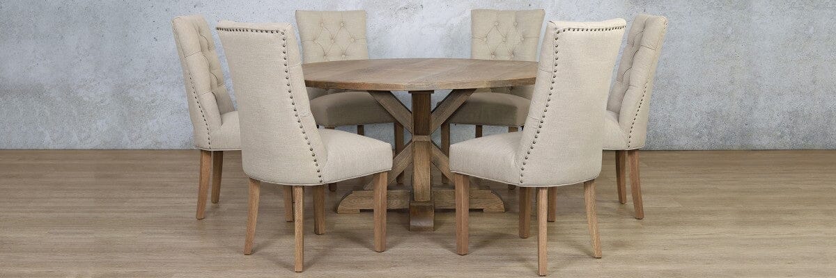 Berkeley Round 1500 6 Seater & Duchess Dining Set Dining Table Leather Gallery