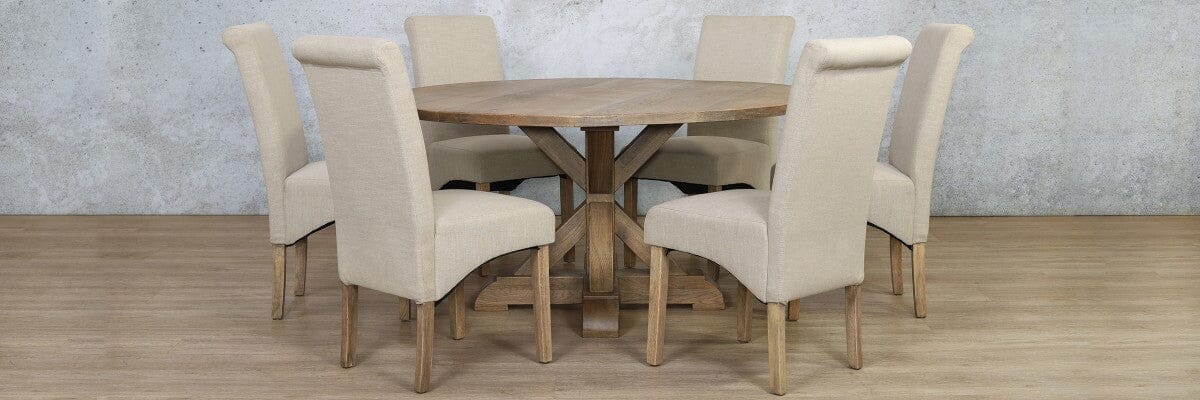 Berkeley Round 1500 6 Seater & Windsor Dining Set Dining Table Leather Gallery