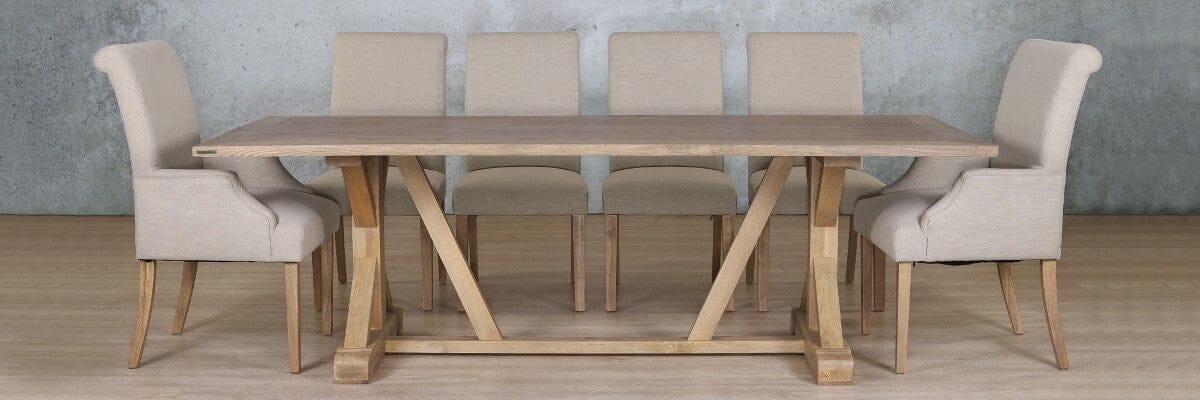 Berkeley Wood Top & Baron 10 Seater Dining Set Dining room set Leather Gallery