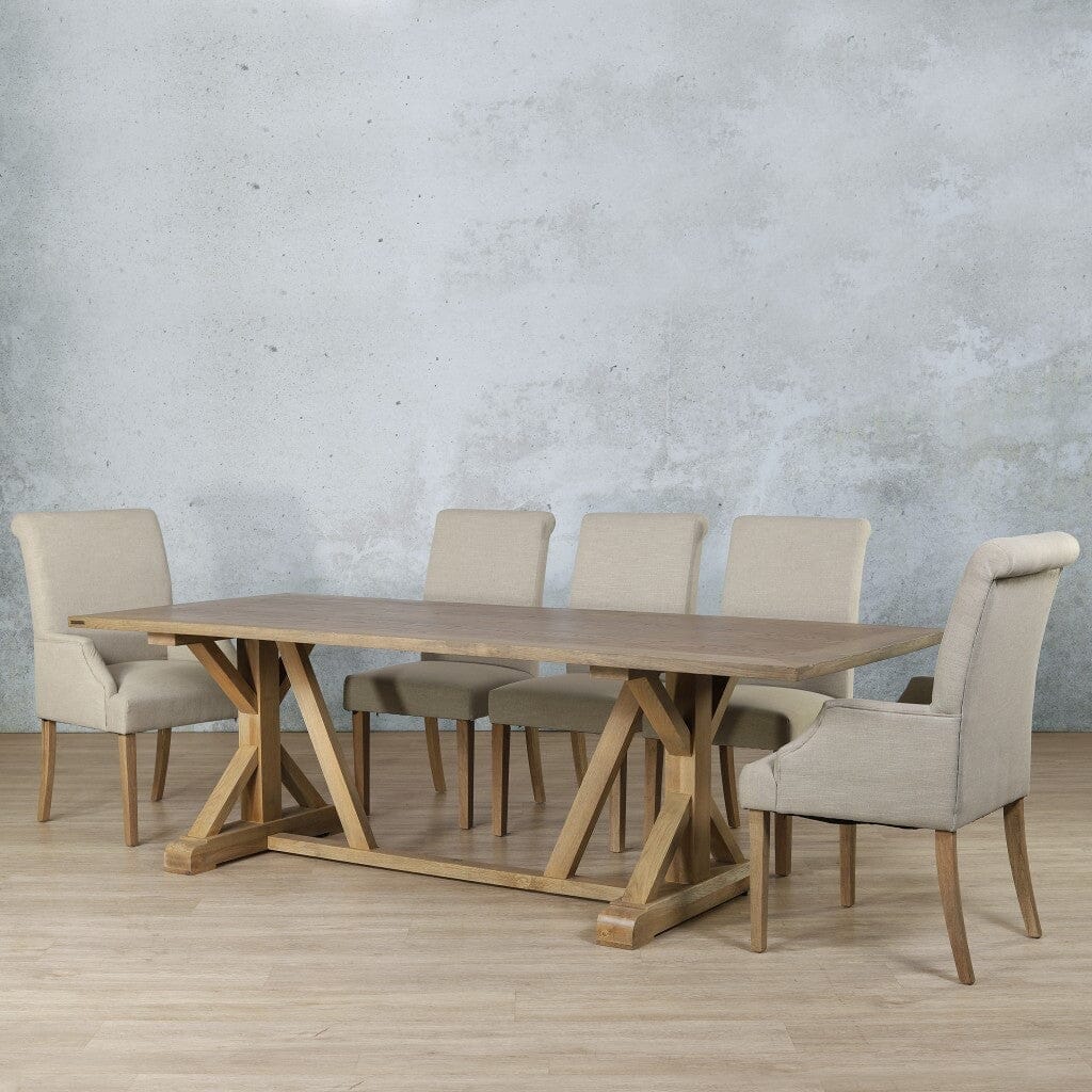Berkeley Wood Top & Baron 8 Seater Dining Set Dining room set Leather Gallery  Antique Natural Oak