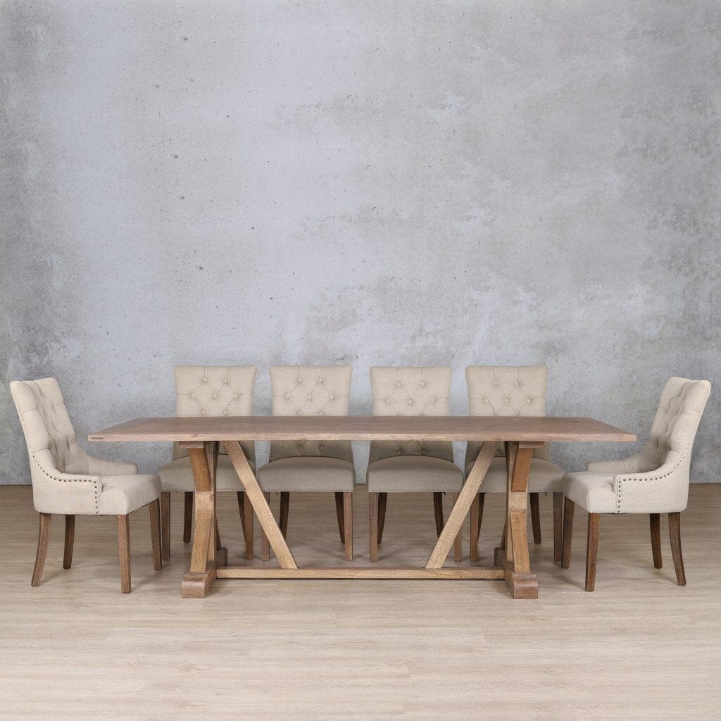 Berkeley Wood Top & Duchess 10 Seater Dining Set Dining room set Leather Gallery Antique Dark Oak