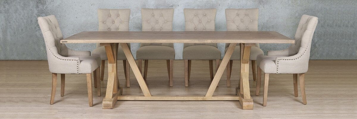 Berkeley Wood Top & Duchess 10 Seater Dining Set Dining room set Leather Gallery