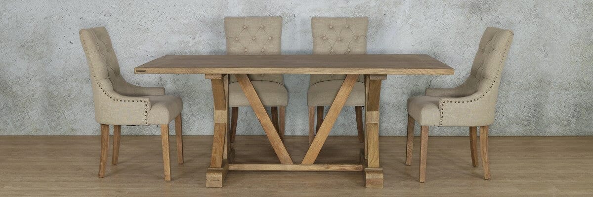 Berkeley Wood Top & Duchess 6 Seater Dining Set Dining room set Leather Gallery