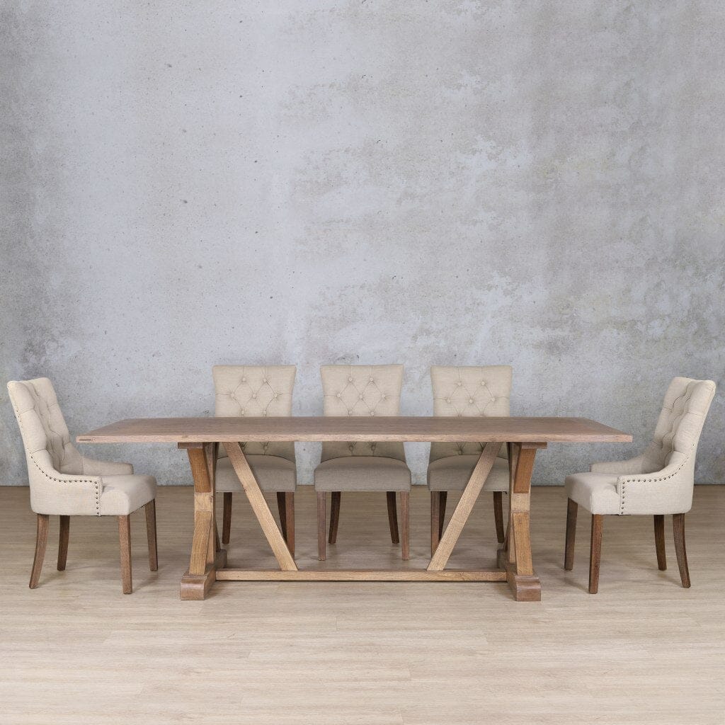 Berkeley Wood Top & Duchess 8 Seater Dining Set Dining room set Leather Gallery Antique Dark Oak