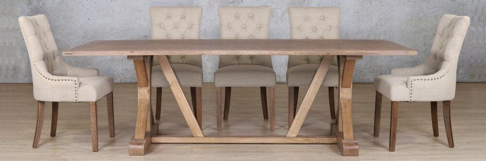 Berkeley Wood Top & Duchess 8 Seater Dining Set Dining room set Leather Gallery