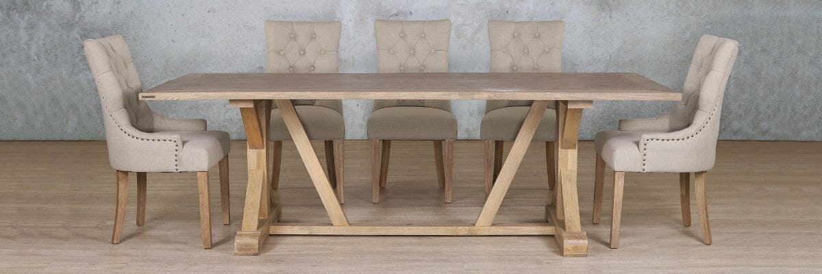 Berkeley Wood Top & Duchess 8 Seater Dining Set Dining room set Leather Gallery
