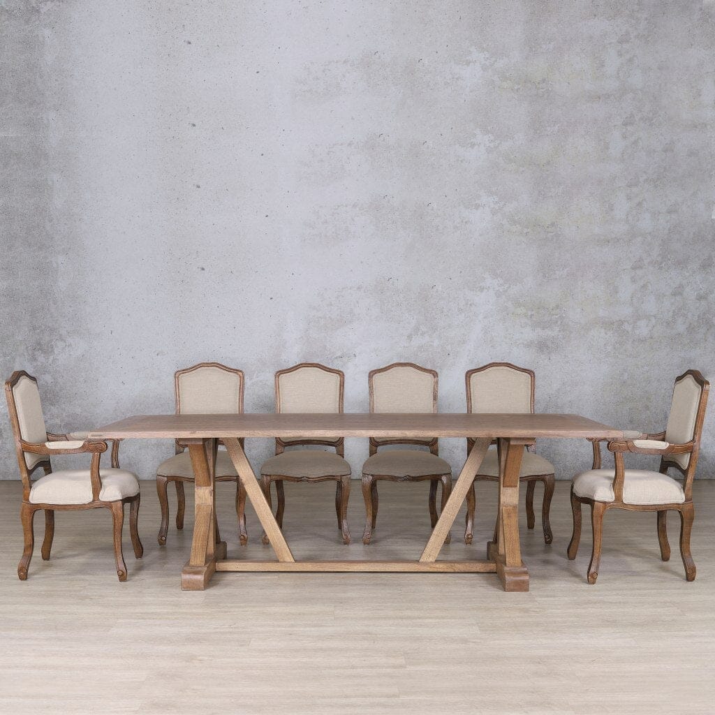 Berkeley Wood Top & Duke 10 Seater Dining Set Dining room set Leather Gallery Antique Dark Oak