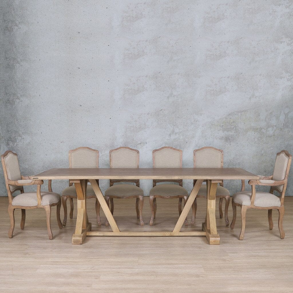 Berkeley Wood Top & Duke 10 Seater Dining Set Dining room set Leather Gallery Antique Natural Oak