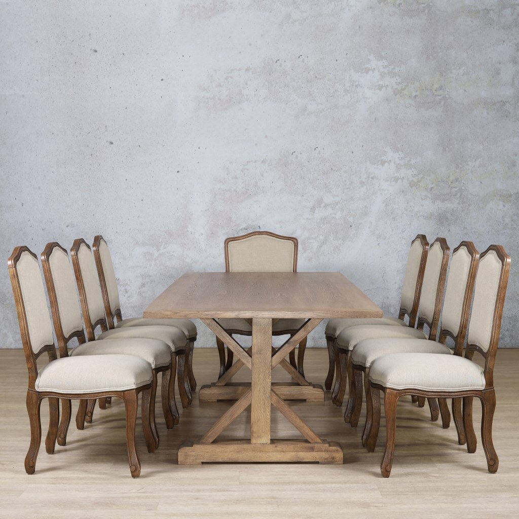 Berkeley Wood Top & Duke 10 Seater Dining Set Dining room set Leather Gallery  Antique Dark Oak