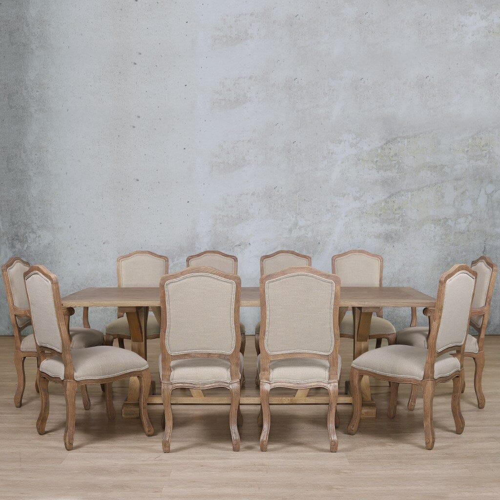 Berkeley Wood Top & Duke 10 Seater Dining Set Dining room set Leather Gallery  Antique Natural Oak