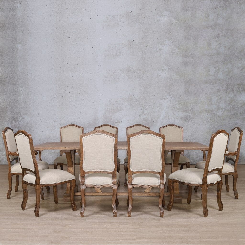 Berkeley Wood Top & Duke 10 Seater Dining Set Dining room set Leather Gallery  Antique Dark Oak