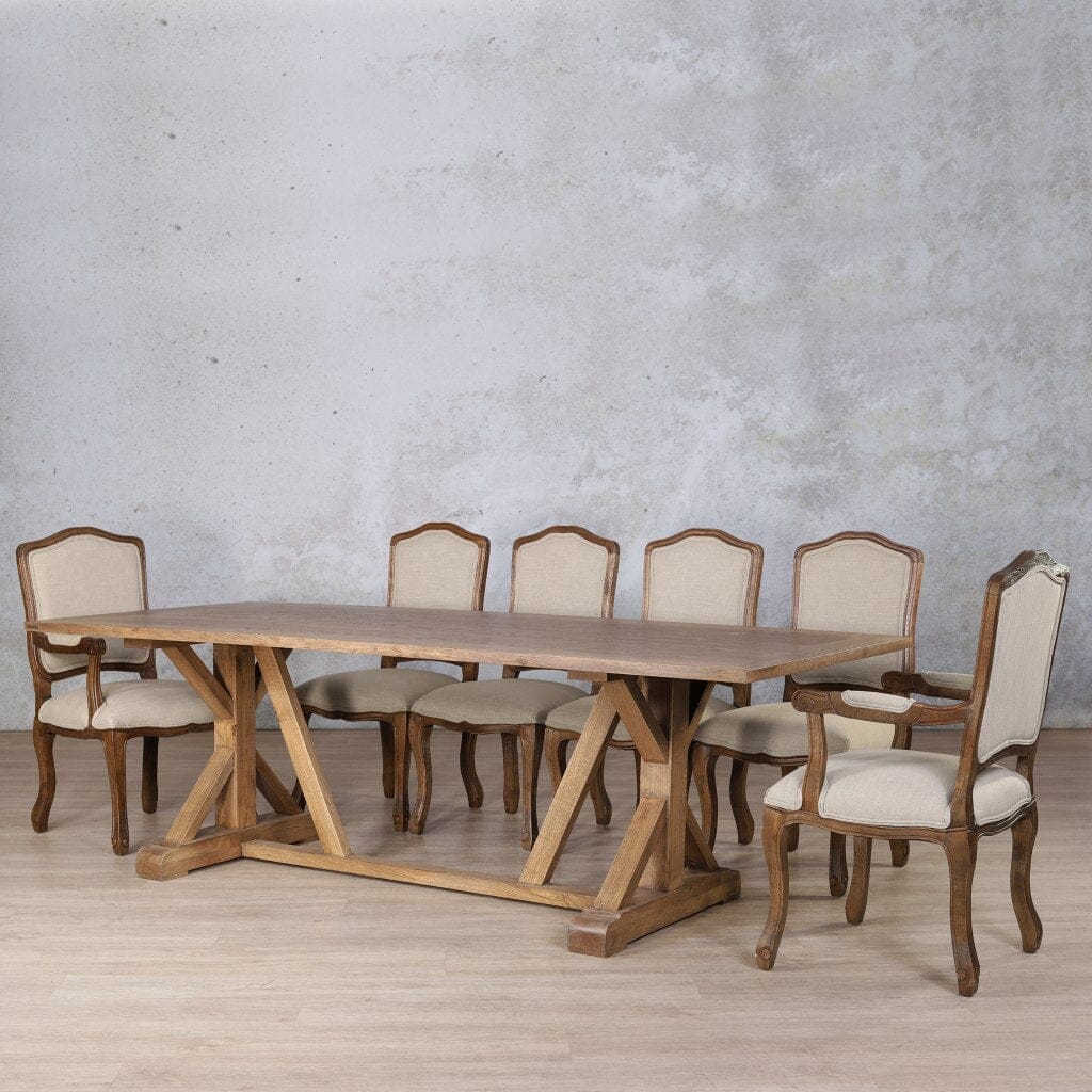 Berkeley Wood Top & Duke 10 Seater Dining Set Dining room set Leather Gallery  Antique Dark Oak