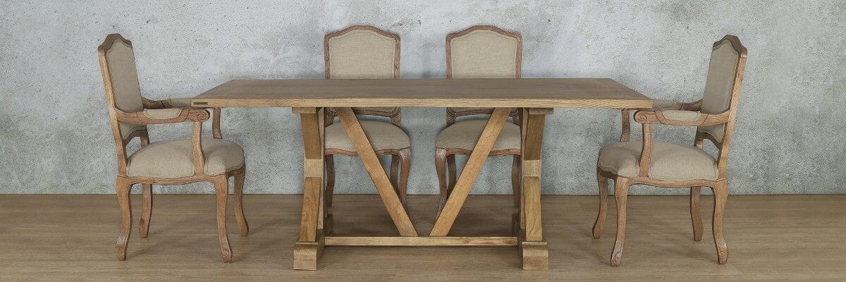 Berkeley Wood Top & Duke 6 Seater Dining Set Dining room set Leather Gallery