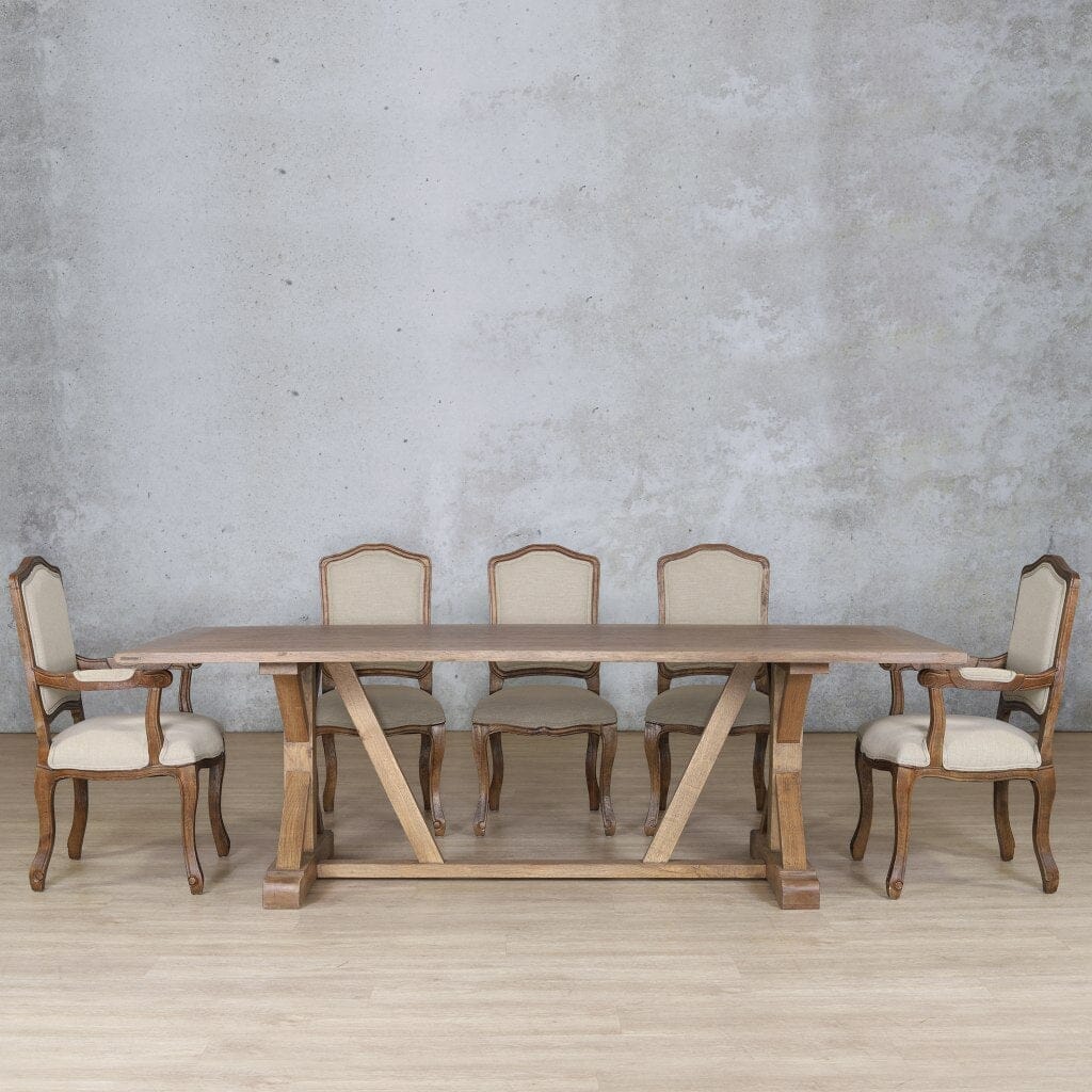 Berkeley Wood Top & Duke 8 Seater Dining Set Dining room set Leather Gallery Antique Dark Oak