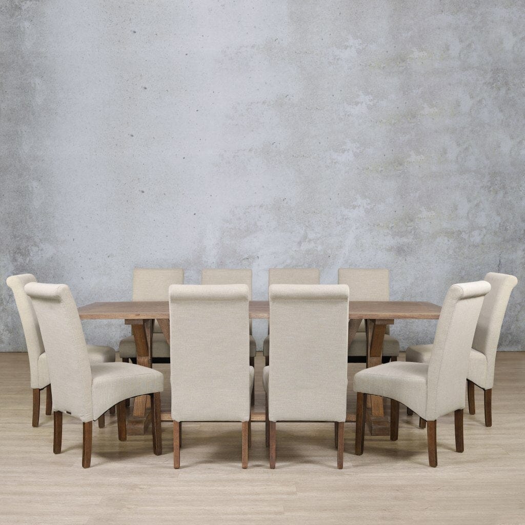 Berkeley Wood Top & Windsor 10 Seater Dining Set Dining room set Leather Gallery  Antique Dark Oak