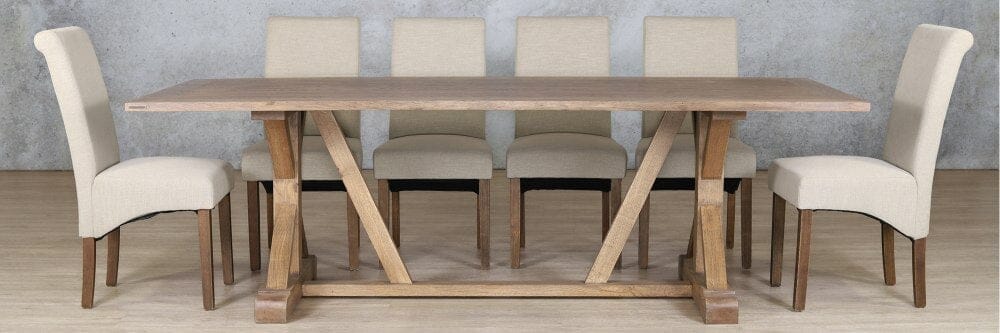 Berkeley Wood Top & Windsor 10 Seater Dining Set Dining room set Leather Gallery