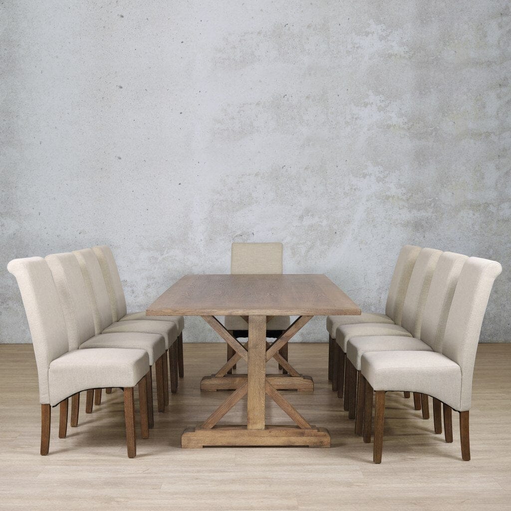 Berkeley Wood Top & Windsor 10 Seater Dining Set Dining room set Leather Gallery  Antique Dark Oak